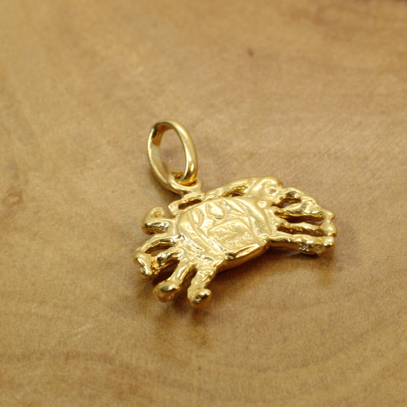 Gold Crab Necklace made in 14kt gold vermeil for him or her