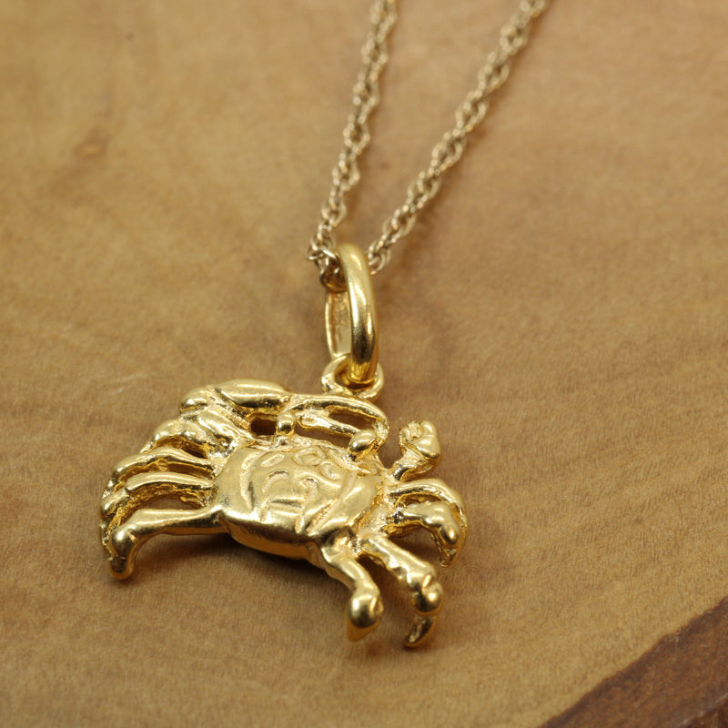 Gold Crab Necklace made in 14kt gold vermeil for him or her