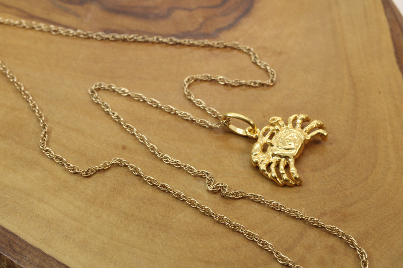 Gold Crab Necklace made in 14kt gold vermeil for him or her