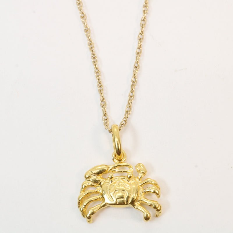 Gold Crab Necklace made in 14kt gold vermeil for him or her