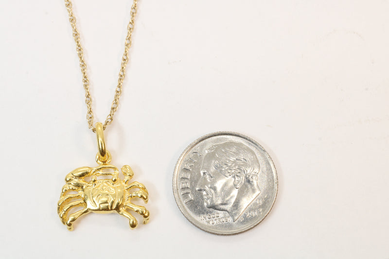 Gold Crab Necklace made in 14kt gold vermeil for him or her