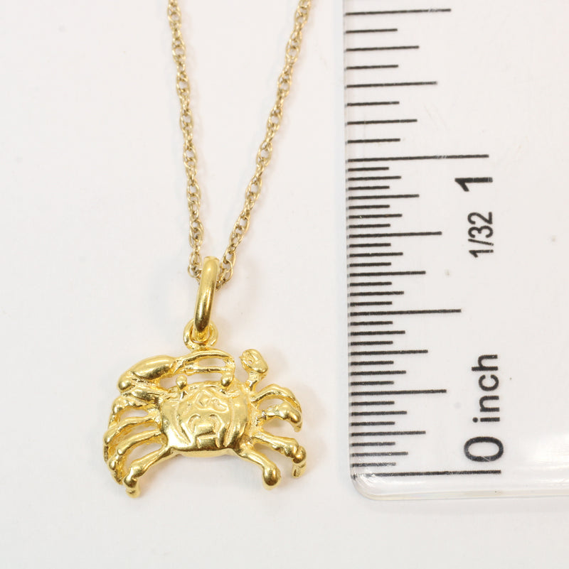 Gold Crab Necklace made in 14kt gold vermeil for him or her