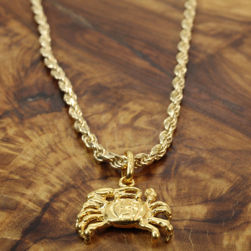Gold Crab Necklace made in 14kt gold vermeil for him or her