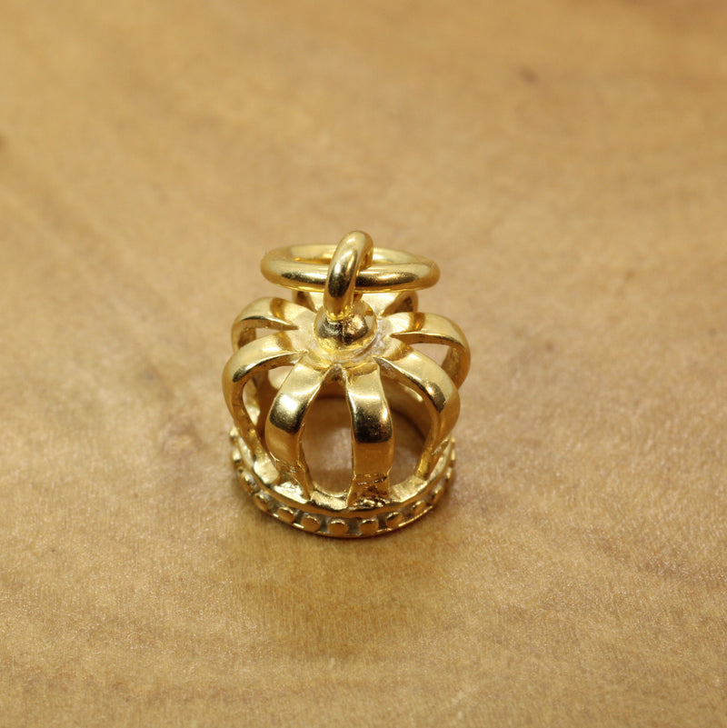 Gold Crown Charm Necklace made in 14kt gold Vermeil for him or her