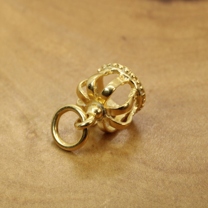 Gold Crown Charm Necklace made in 14kt gold Vermeil for him or her