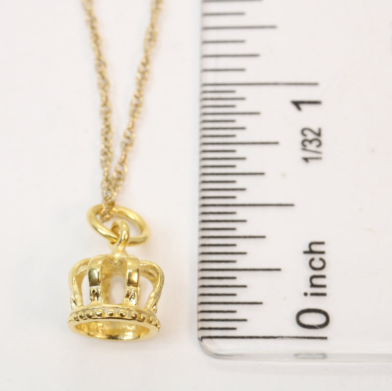 Gold Crown Charm Necklace made in 14kt gold Vermeil for him or her