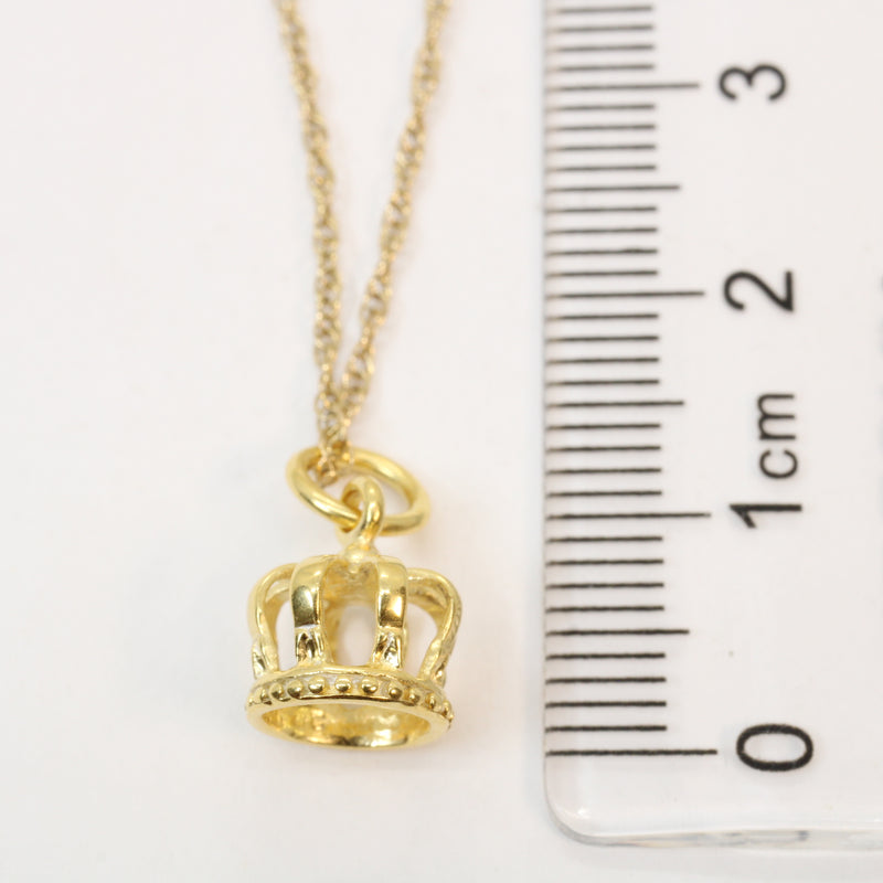 Gold Crown Charm Necklace made in 14kt gold Vermeil for him or her