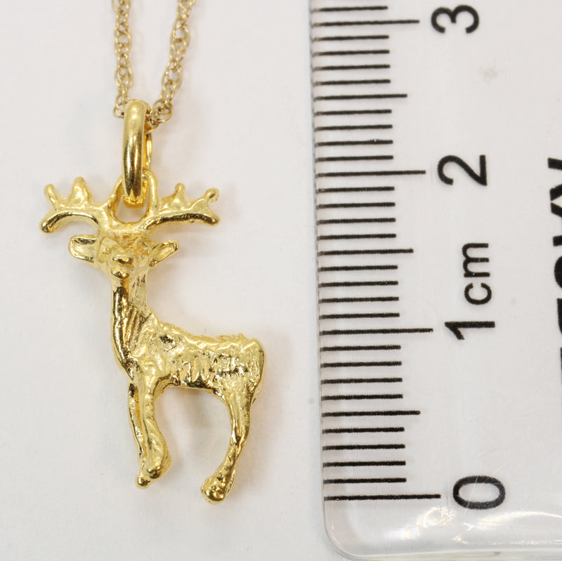 Gold Buck Deer Necklace in 14kt Gold Vermeil for him or her