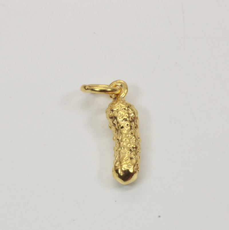 Gold Pickle Necklace or Charm for her made in 14kt Gold Vermeil