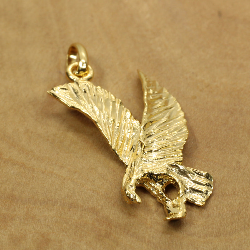 Gold Eagle Necklace for him or her made in 14kt gold vermeil