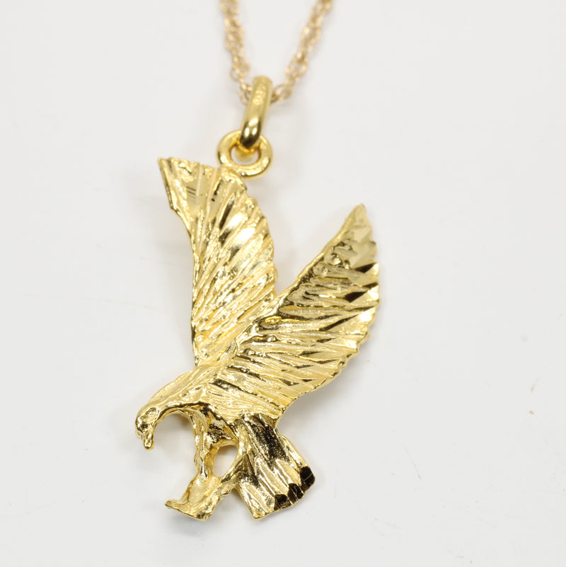 Gold Eagle Necklace for him or her made in 14kt gold vermeil