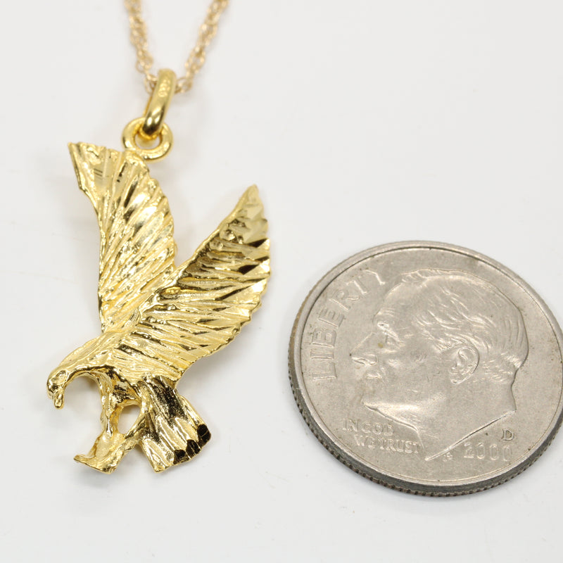 Gold Eagle Necklace for him or her made in 14kt gold vermeil