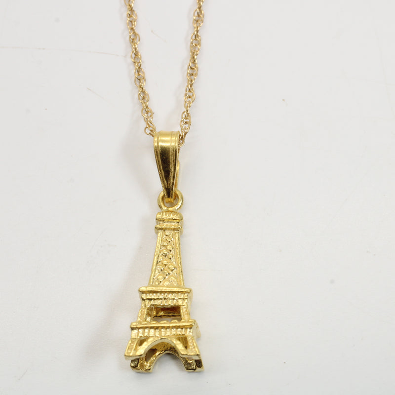 Gold Eiffel Tower Necklace for him or her made in gold vermeil