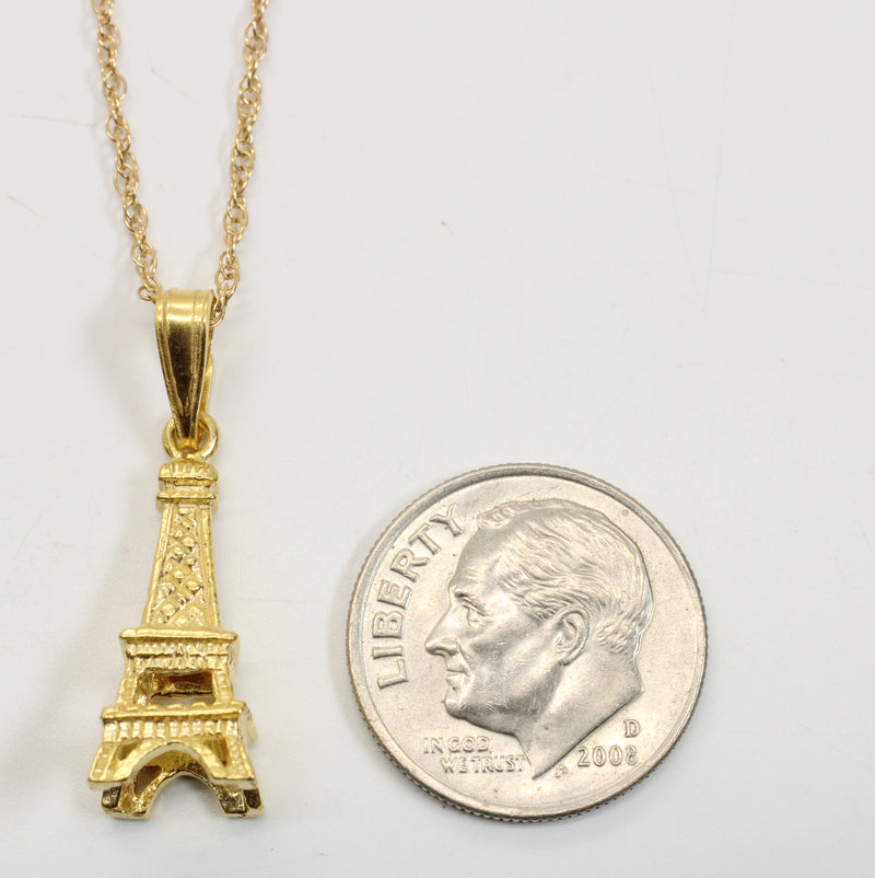 Gold Eiffel Tower Necklace for him or her made in gold vermeil
