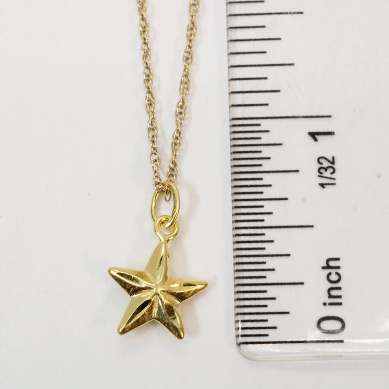 Gold Small 3-D Star Necklace made in 14kt gold vermeil for him or her