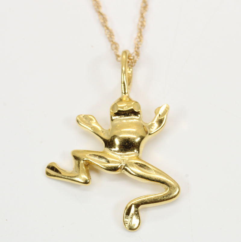 Gold Frog Necklace for him or her made in gold vermeil