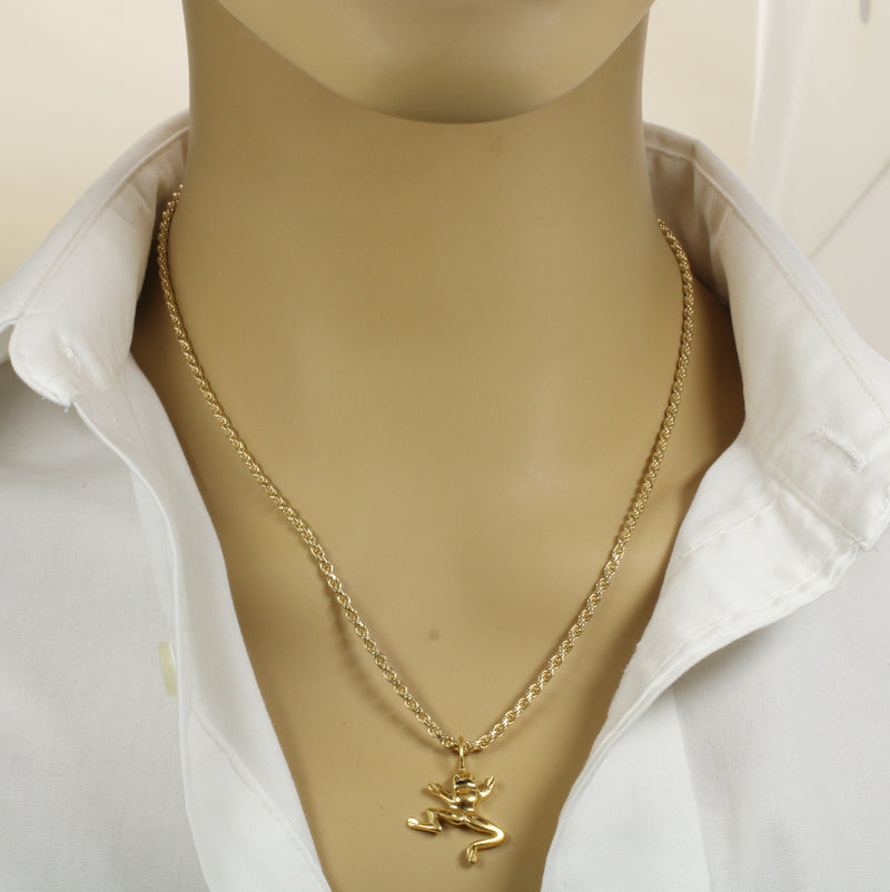 Gold Frog Necklace for him or her made in gold vermeil