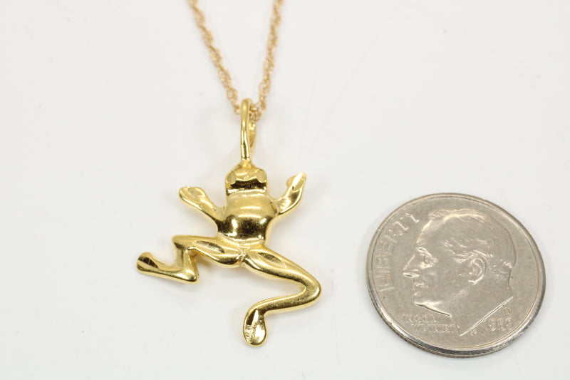 Gold Frog Necklace for him or her made in gold vermeil