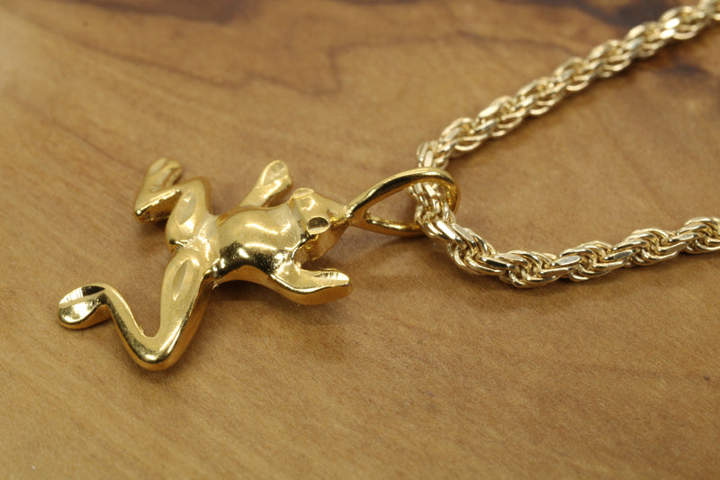 Gold Frog Necklace for him or her made in gold vermeil