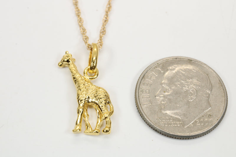 Gold Giraffe Necklace for him or her made in gold vermeil