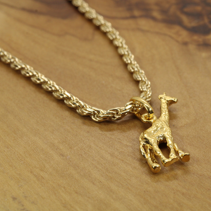 Gold Giraffe Necklace for him or her made in gold vermeil