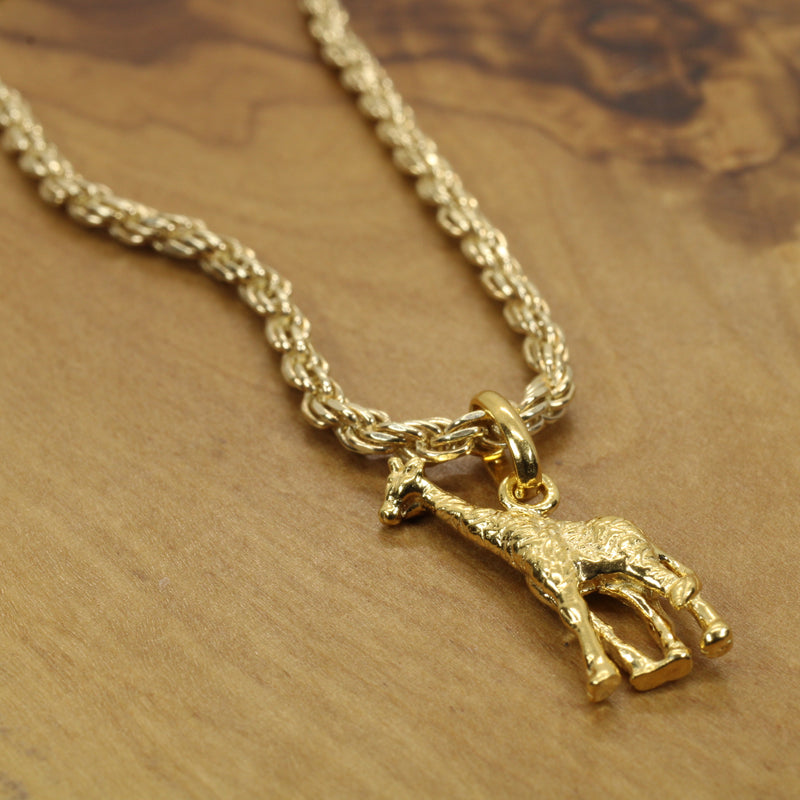 Gold Giraffe Necklace for him or her made in gold vermeil