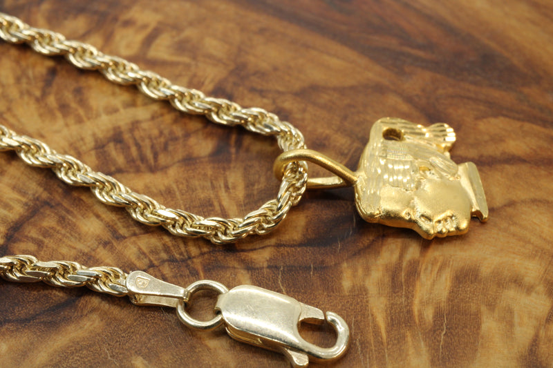 Gold Little Girls Head Necklace made in 14kt gold Vermeil for him or her