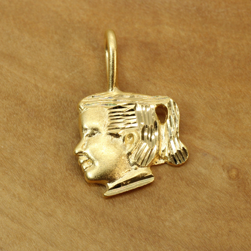 Gold Little Girls Head Necklace made in 14kt gold Vermeil for him or her