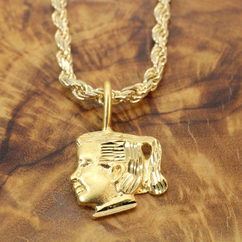 Gold Little Girls Head Necklace made in 14kt gold Vermeil for him or her