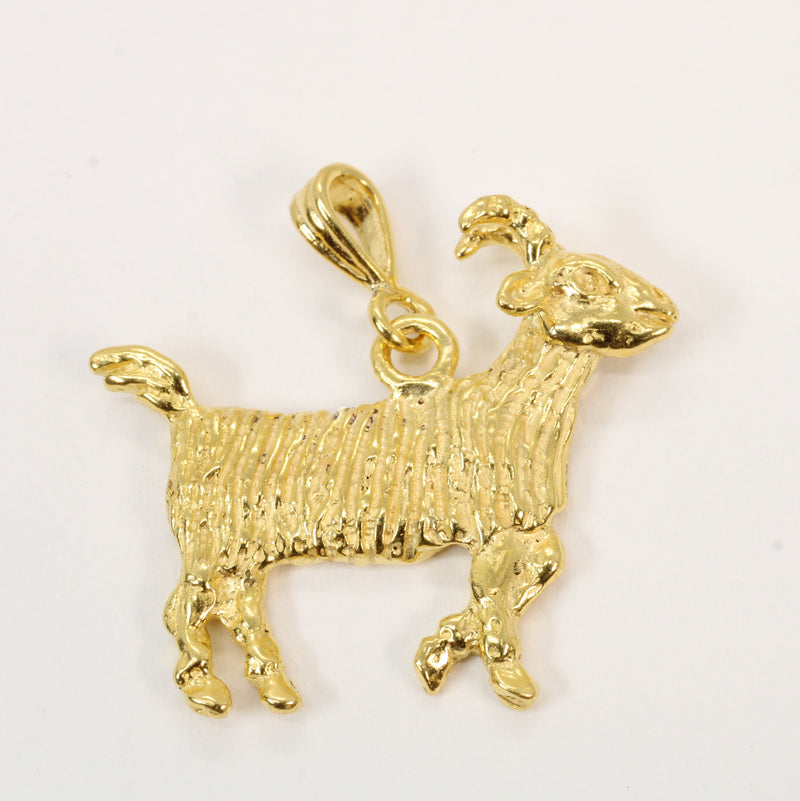 Gold G.O.A.T. Goat Necklace Greatest of All Time Person 14kt gold vermeil