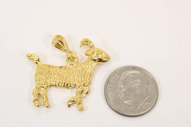 Gold G.O.A.T. Goat Necklace Greatest of All Time Person 14kt gold vermeil