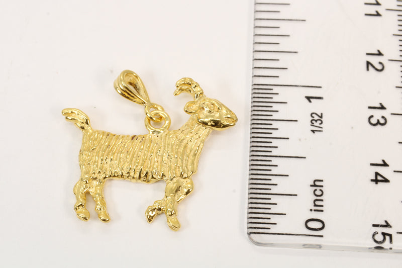 Gold G.O.A.T. Goat Necklace Greatest of All Time Person 14kt gold vermeil
