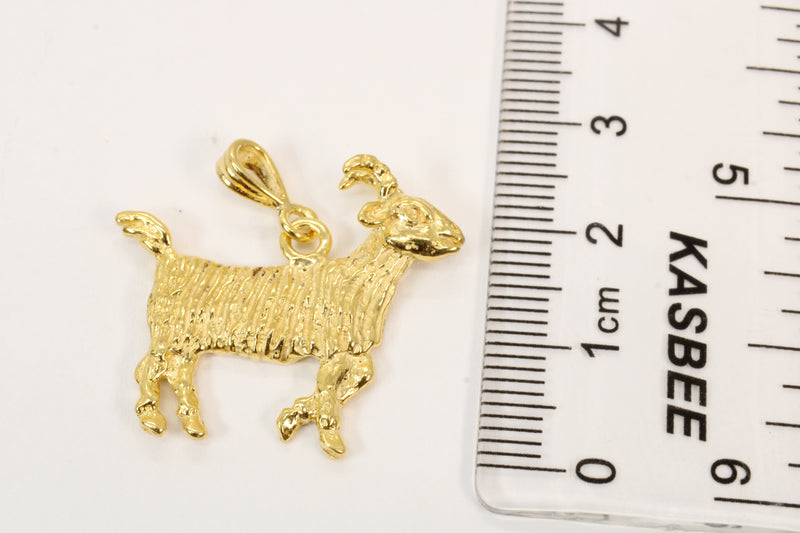 Gold G.O.A.T. Goat Necklace Greatest of All Time Person 14kt gold vermeil
