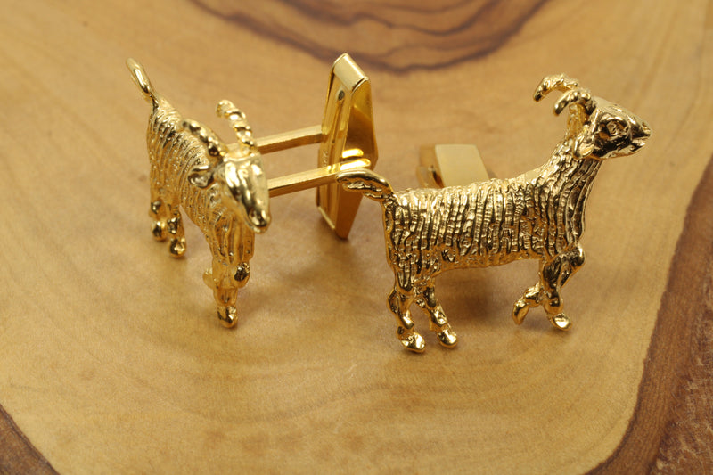 Gold GOAT Cuff Links Greatest of All Time Gift 14kt gold vermeil