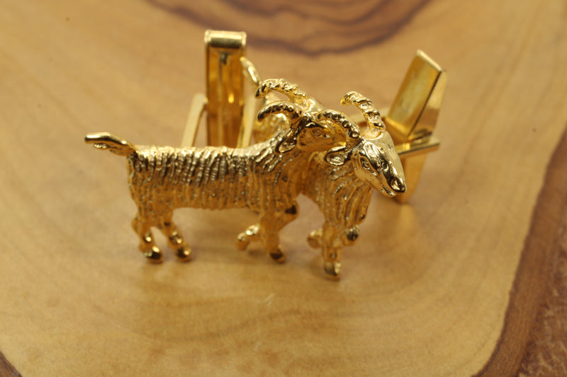 Gold GOAT Cuff Links Greatest of All Time Gift 14kt gold vermeil