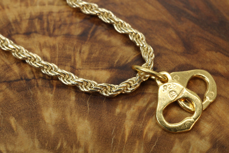 Gold Handcuffs Necklace for him or her made in 14kt gold vermeil