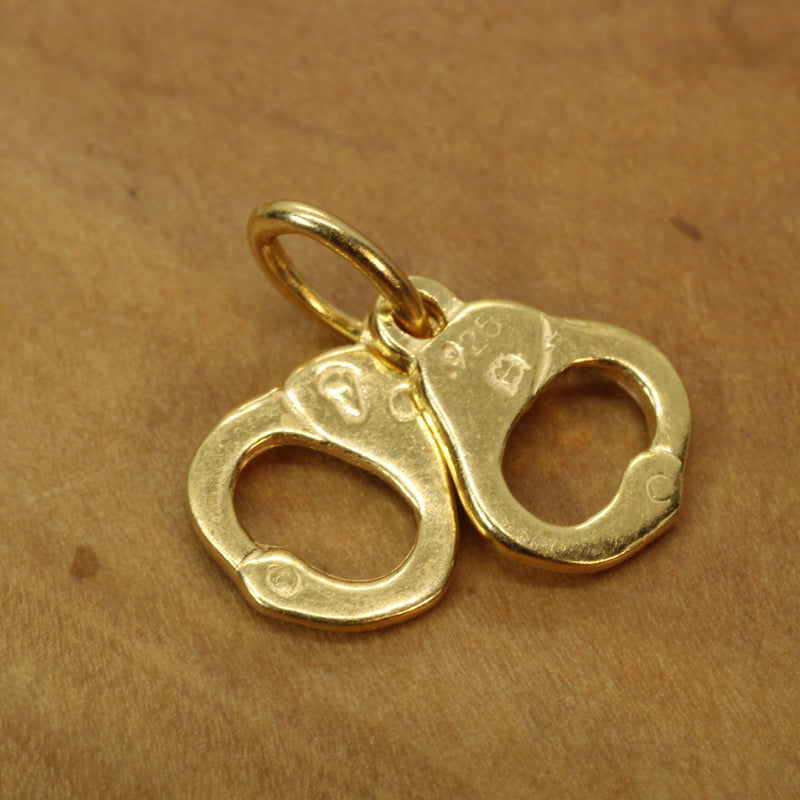 Gold Handcuffs Necklace for him or her made in 14kt gold vermeil