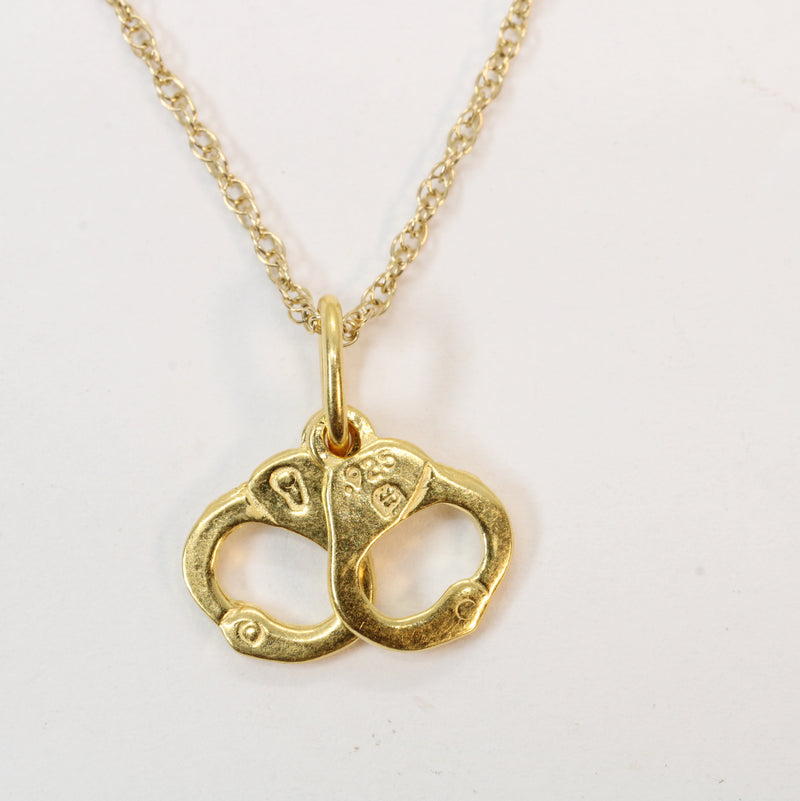 Gold Handcuffs Necklace for him or her made in 14kt gold vermeil