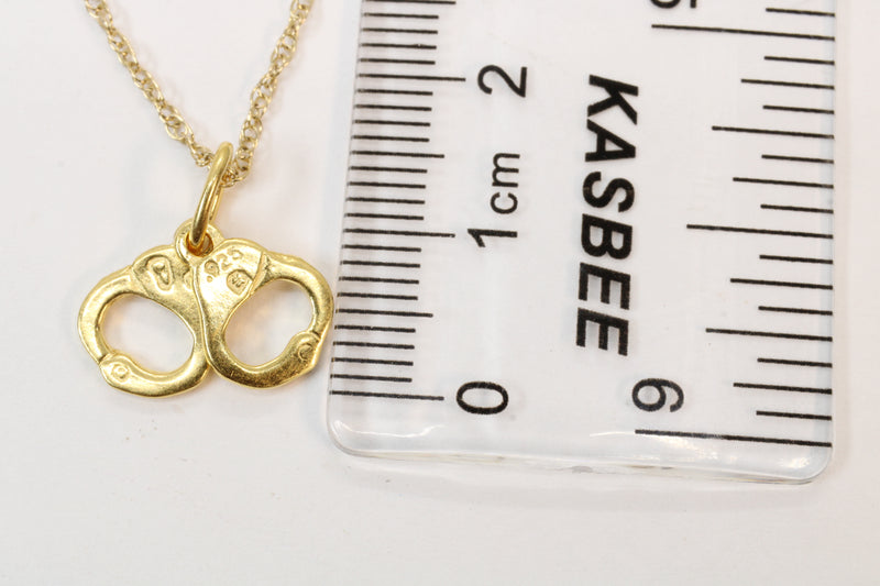 Gold Handcuffs Necklace for him or her made in 14kt gold vermeil