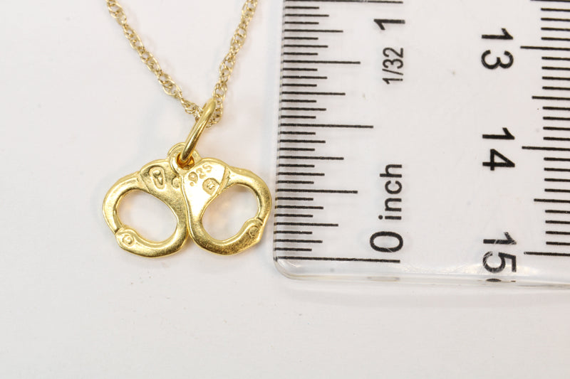 Gold Handcuffs Necklace for him or her made in 14kt gold vermeil