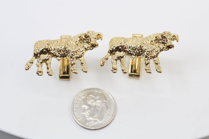 Gold Hereford Bull Cuff Links in 14kt Gold Vermeil for Him