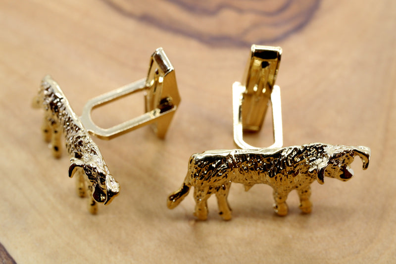 Gold Hereford Bull Cuff Links in 14kt Gold Vermeil for Him