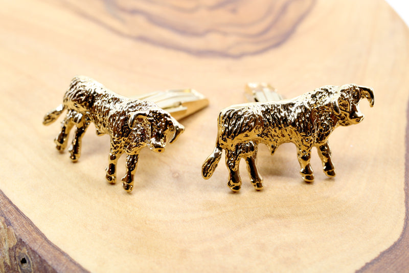 Gold Hereford Bull Cuff Links in 14kt Gold Vermeil for Him