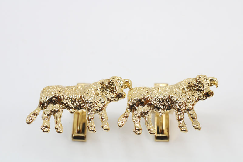 Gold Hereford Bull Cuff Links in 14kt Gold Vermeil for Him