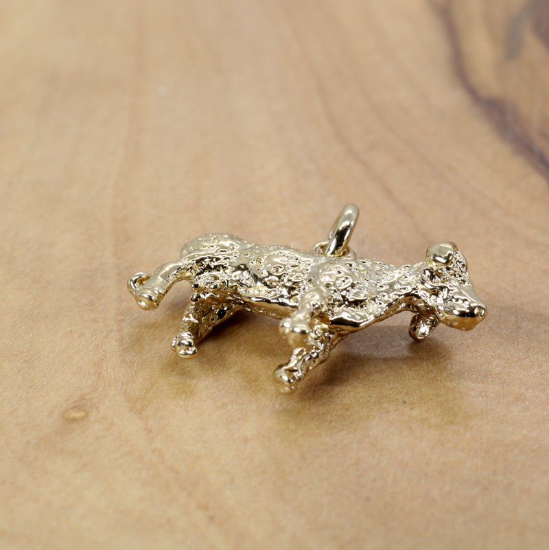 Hereford or Charolais Cow Necklace or Charm in 14kt gold vermeil