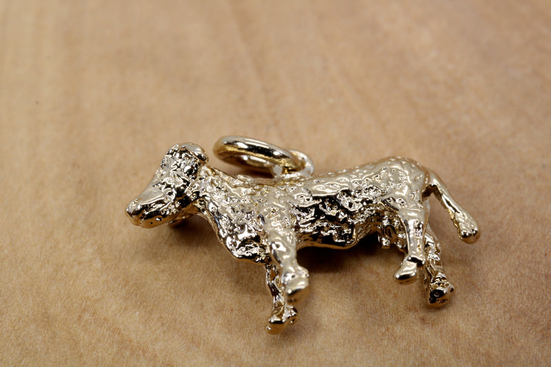 Hereford or Charolais Cow Necklace or Charm in 14kt gold vermeil