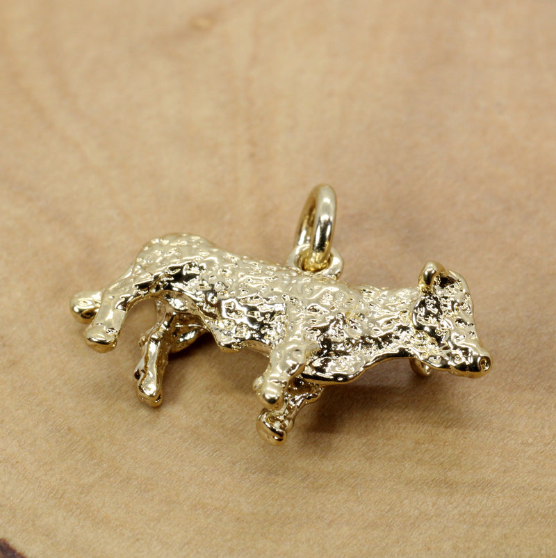 Prize Hereford Steer Necklace or Charm for her in 14kt Gold Vermeil