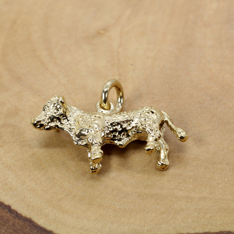 Prize Hereford Steer Necklace or Charm for her in 14kt Gold Vermeil