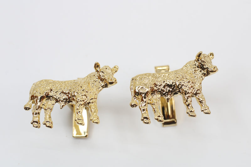 Gold Hereford Steer Cuff Links in 14kt Gold Vermeil for Him