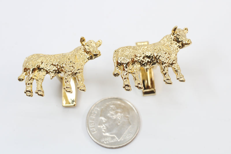 Gold Hereford Steer Cuff Links in 14kt Gold Vermeil for Him